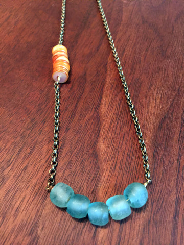 Seaglass - with orange detail