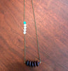 Wooden Beads - with white and blue detail