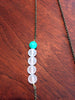 Wooden Beads - with white and blue detail