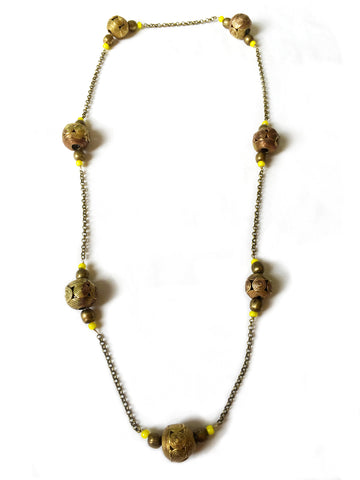 Vintage African trading beads with yellow accents