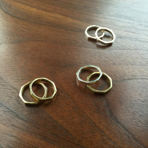 Stacking Midi Rings - brass and/or silver