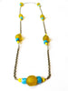Vintage sunshine - african beads with brass